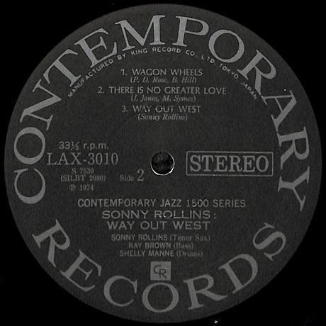 ソニー・ロリンズ / ウエイ・アウト・ウエスト [※国内盤,品番:LAX-3010］(LPレコード)