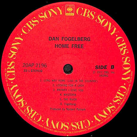 ダン・フォーゲルバーグ / ホーム・フリー [※国内盤,品番:20AP 2196］(LPレコード)