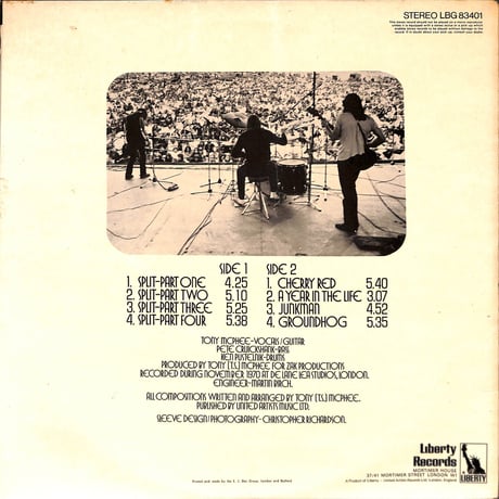 グラウンド・ホッグス / Split [※輸入盤,生産国:UK,品番:LBG 83401］(LPレコード)