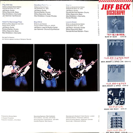 ジェフ・ベック / ワイアード［※国内盤,品番:25AP 120］(LPレコード)