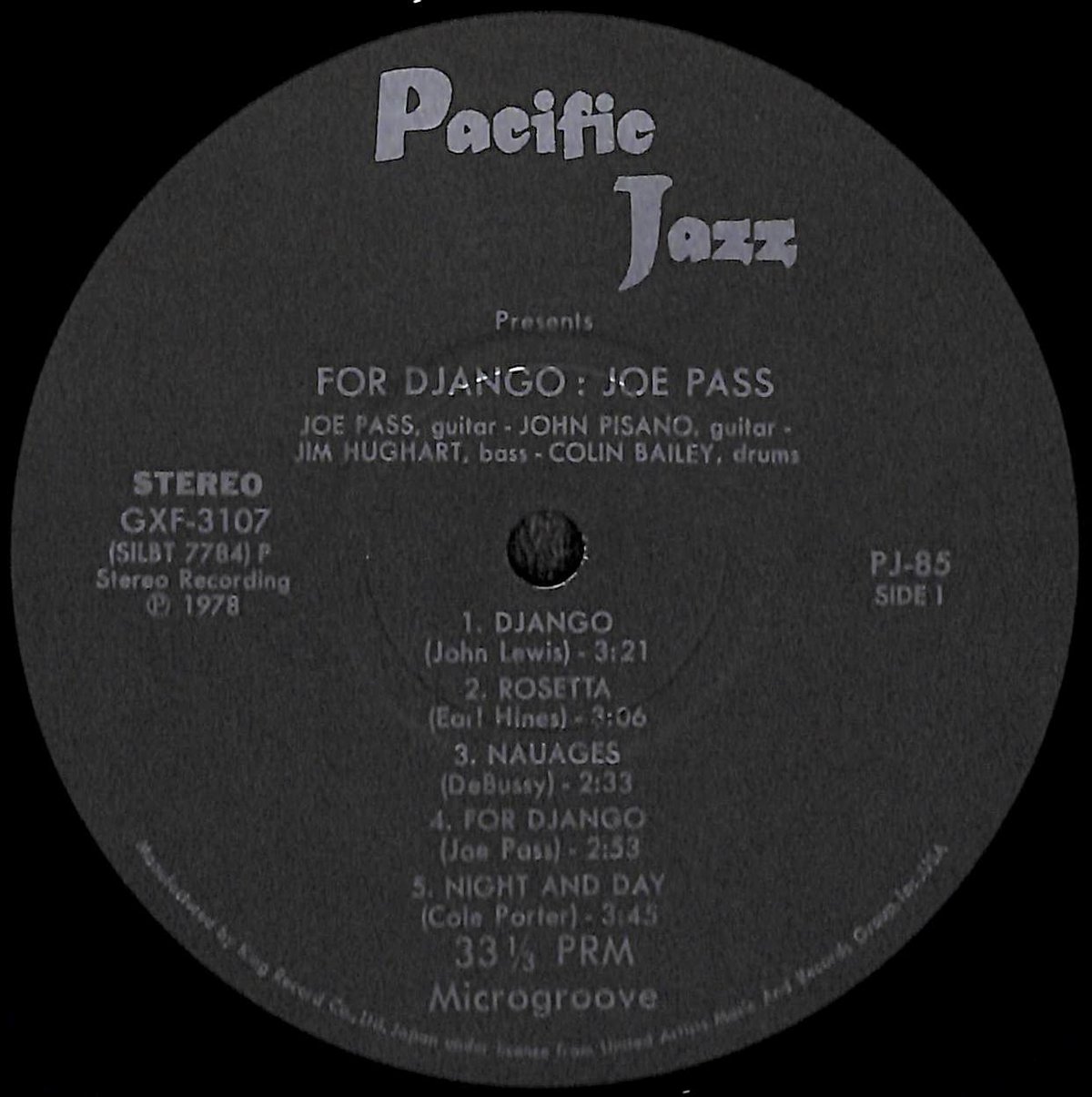 ジョー・パス / フォー・ジャンゴ [※国内盤,品番:GXF-3107］(LP