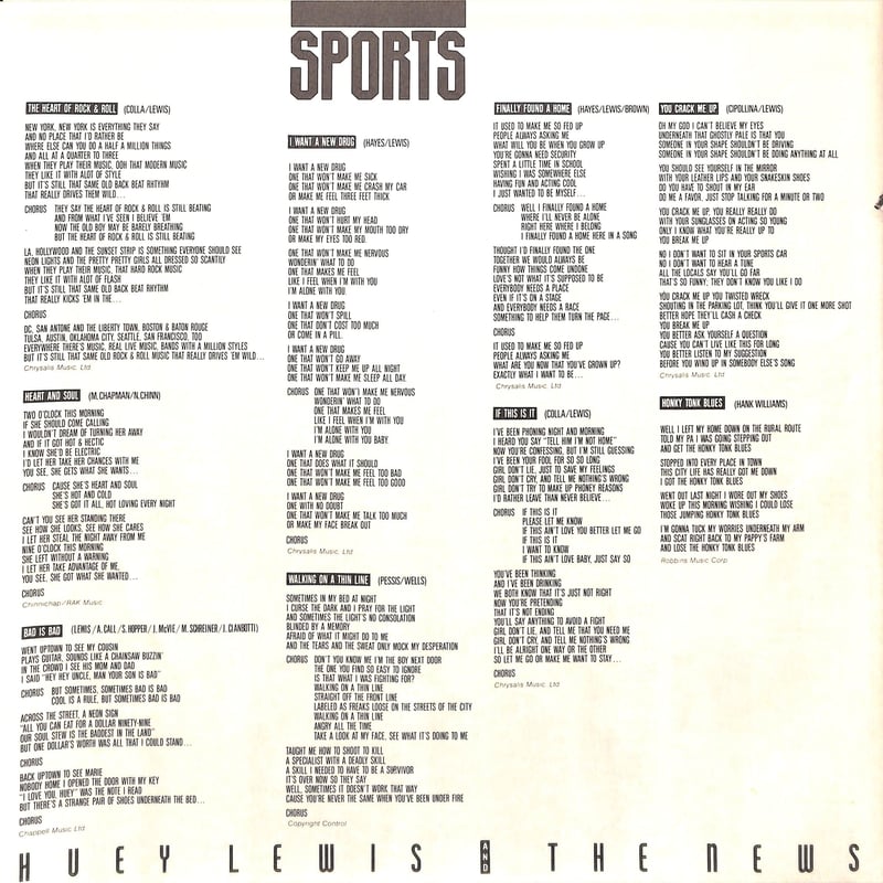 ヒューイ・ルイスアンドザ・ニュース / Sports [※国内盤,品番 ヒューイ・ルイスアンドザ・ニュース / Sports [※国内盤,品番