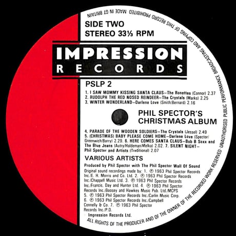 Phil Spector's Christmas Album Various Artists［※輸入盤,生産国:UK,品番:PSLP 2］ (LPレコード)