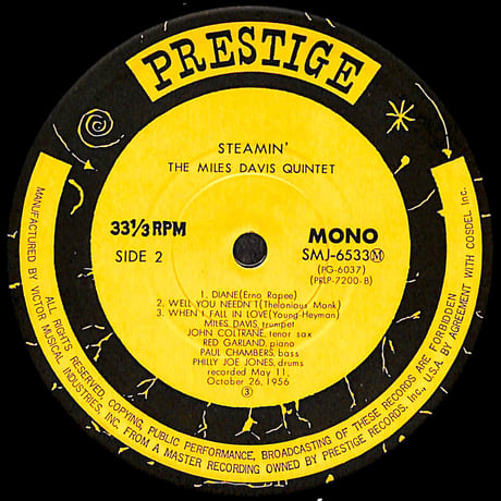 ザ・マイルス・デイビス・クインテット / スティーミン  [※国内盤,品番:SMJ-6533］(LPレコード)