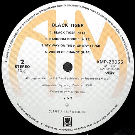 Y&T / ブラック・タイガー [※国内盤,品番:AMP-28055］ (LPレコード)