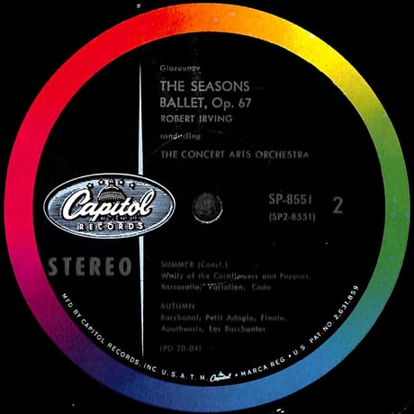 アレクサンドル・グラズノフ,ロバート・アーヴィング / The Seasons [※輸入盤,生産国:US,品番:SP8551］(LPレコード)