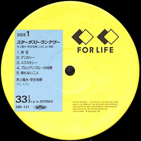 井上陽水&安全地帯 / スターダスト・ランデヴー Live At 神宮 [※国内盤,品番:28K-121］(LPレコード)