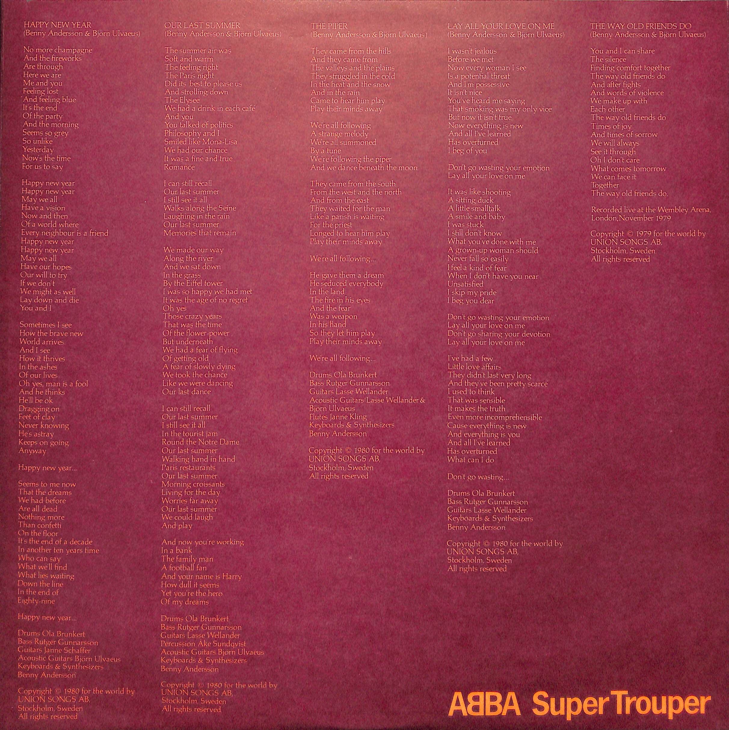 ABBA / スーパー・トゥルーパー [※国内盤,品番:DSP-8004］(LPレコード