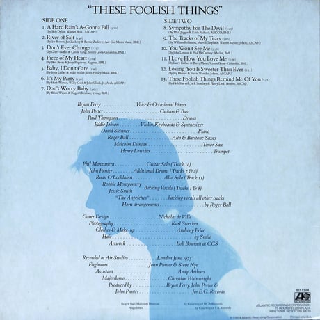 ブライアン・フェリー / These Foolish Things [※輸入盤,生産国:US,品番:SD 7304］(LPレコード)