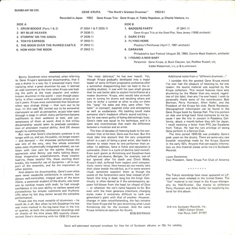 ジーン・クルーパ / The World's Greatest Drummer 1952-61 [※輸入盤,生産国:US,品番:SB-225］(LPレコード)