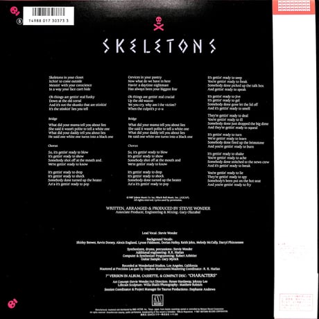 スティービー・ワンダー / スケルトンズ [※国内盤,品番:RMTS-1005,45 RPM］(LPレコード)