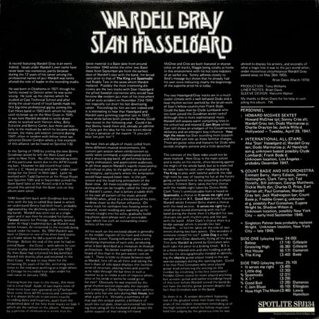ワーデル・グレイ,スタン・ハッセルガード / Wardell Gray Stan Hasselgard [※輸入盤,生産国:UK,品番:SPJ134］(LPレコード)