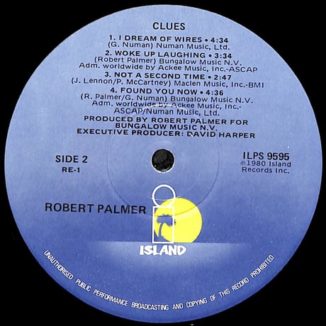ロバート・パーマー / Clues［※輸入盤,生産国:US,品番:ILPS 9595］(LPレコード)