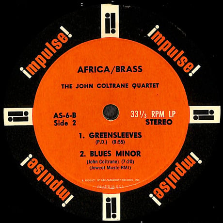 ジョン・コルトレーン / Africa/Brass [※輸入盤,生産国:US,品番:A-6］(LPレコード)