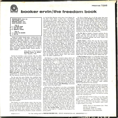 Booker Ervin / The Freedom Book (USステレオ, 黒銀ラベル)（LPレコード）