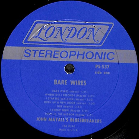 ジョン・メイオール&ザ・ブルースブレイカーズ / Bare Wires [※輸入盤,生産国:US,品番:PS 537］(LPレコード)