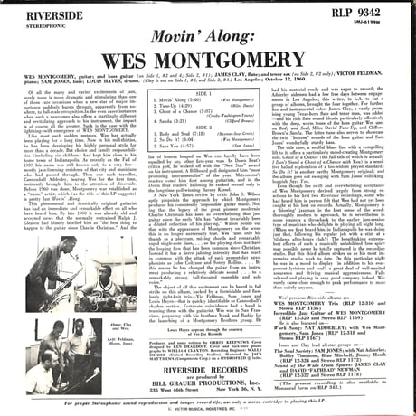 ウェス・モンゴメリー / ムーヴィン・アロング [※希少白ラベルPROMO盤,国内盤,品番:SMJ-6199M］(LPレコード)
