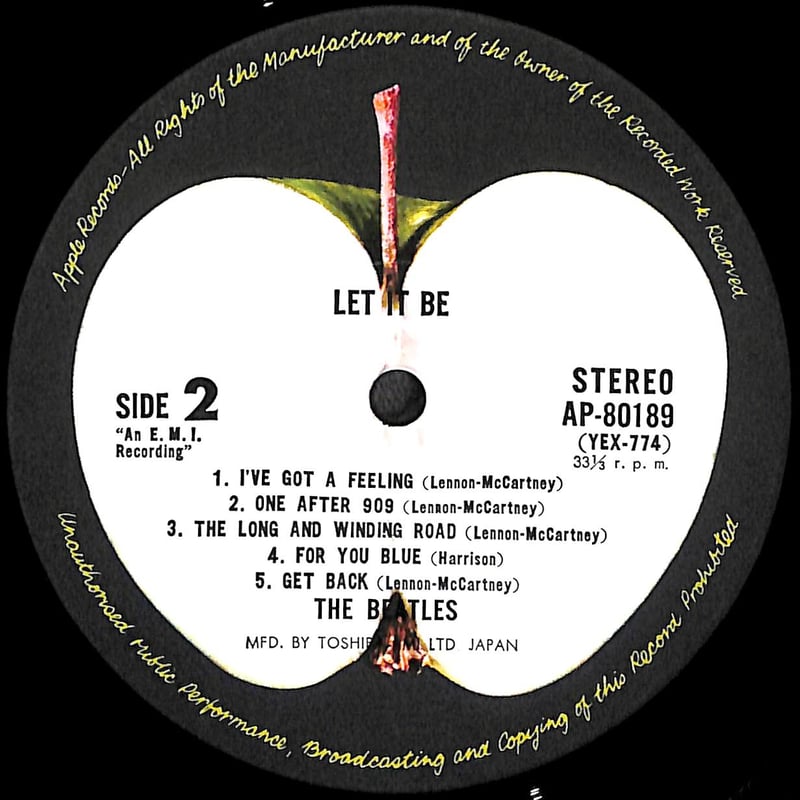 ビートルズ / レット・イット・ビー [※国内盤,品番:AP-80189 ビートルズ / レット・イット・ビー [※国内盤,品番:AP-80189