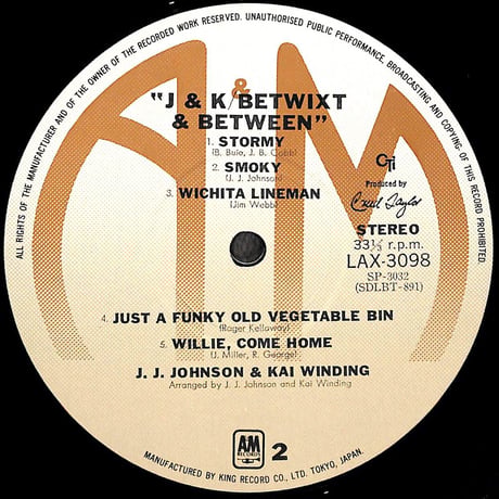 J.J.ジョンソン&カイ・ウィンディング / Betwixt & Between [※国内盤,品番:LAX 3098］(LPレコード)