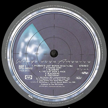 ウイングス / U.S.A. ライヴ!!  [※国内盤,品番:EPS-50001~3,3枚組］[特大ポスター付き](LPレコード)