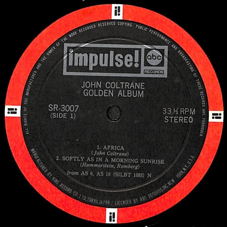 ジョン・コルトレーン / Golden Album [※国内盤,品番:SR 3007］(LPレコード)