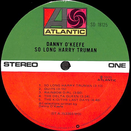 ダニー・オキーフ / So Long Harry Truman [※輸入盤,生産国:US,品番:SD18125］(LPレコード)