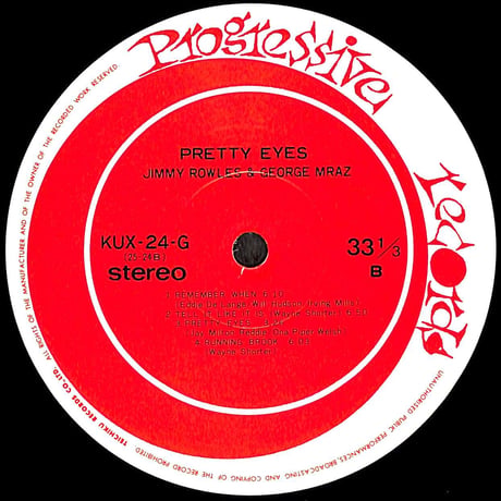ジミー・ロウルズ&ジョージ・ムラーツ / Pretty Eyes [※国内盤,品番:KUX-24-G］(LPレコード)