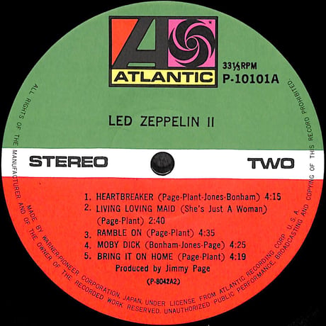 レッド・ツェッペリン / レッド・ツェッペリン II [※国内盤,品番:P-10101A］(LPレコード)