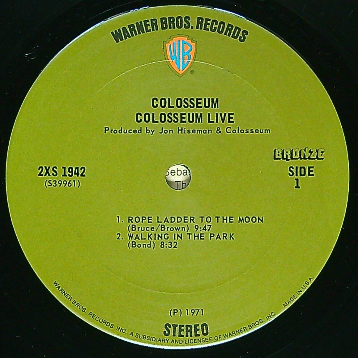 コロシアム / LIVE ［※US盤,品番:2XS 1942、2枚組、カット盤、緑ラベル