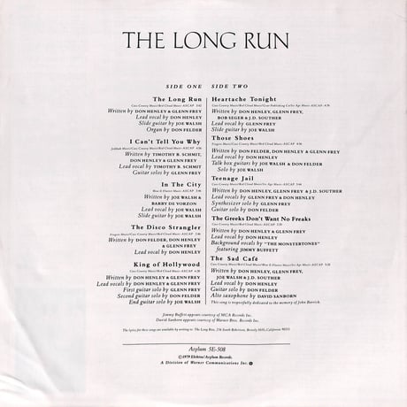 イーグルス / ロング・ラン [※国内盤,品番:P-10600Y］(LPレコード)