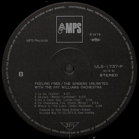 ザ・シンガーズ・アンリミテッド / フィーリング・フリー [※国内盤,品番:ULS-1737-P］(LPレコード)