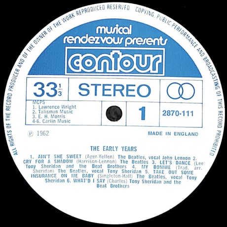 ザ・ビートルズ / The Beatles Featuring Tony Sheridan The Early Years［※輸入盤,生産国:UK,品番:2870111］(LPレコード)