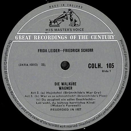 フリーダ・ライダー / Wagner: Die Walküre, Götterdämmerung [※輸入盤,生産国:UK,品番:COLH 105］(LPレコード)