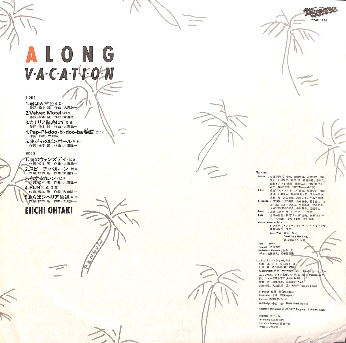 大滝詠一 / ロング・バケイション [※国内盤,品番:27AH 1234］(LP