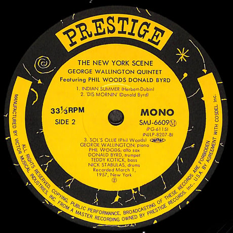 ジョージ・ウォーリントン・クインテット featuringフィル・ウッズ,ドナルド・バード / The New York Scene [※国内盤,品番:SMJ-6609(M)］(LPレコード)
