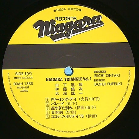 大瀧詠一 山下達郎  伊藤銀次 / NIAGARA TRIANGLE VOL.1 ［※国内盤,品番:00AH-1383、NIAGARA VOXからの分売］(LPレコード)