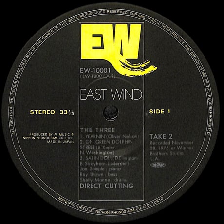ジョー・サンプル,レイ・ブラウン,シェリーマン / ザ・スリー [※国内盤,品番:EW-10001］(LPレコード)