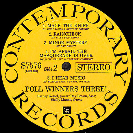 バーニー・ケッセル,シェリー・マン&レイ・ブラウン / Poll Winners Three! [※輸入盤,生産国:US,品番:S 7576］(LPレコード)