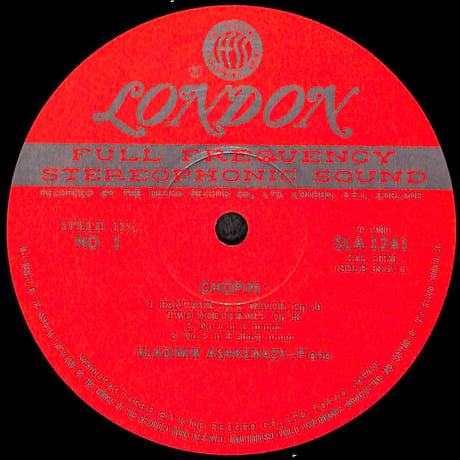 ヴラディーミル・アシュケナージ / ショパン・ピアノ曲全集 第5巻 [※国内盤,品番:SLA 1241］(LPレコード)