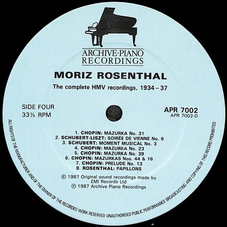 モーリツ・ローゼンタール / The Complete HMV Recordings [※輸入盤,生産国:UK,品番:APR 7002,2枚組］(LPレコード)
