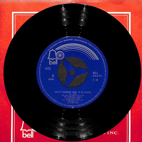 デビッド・キャシディーとパートリッジ・ファミリー / 悲しき青春［※日本盤 品番:BELL-88048］(7inchシングル)