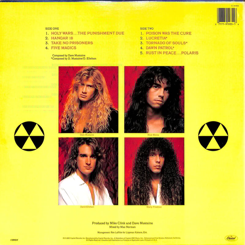 メガデス / Rust In Peace(1990 US CAPITOLオリジナル)（LPレコ
