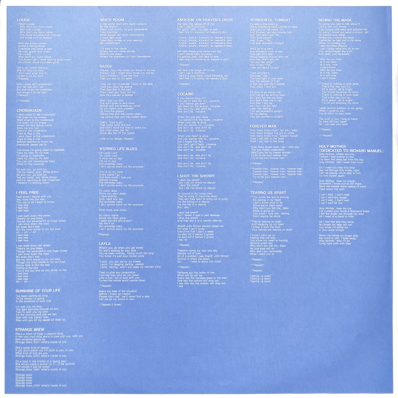 エリック・クラプトン / グレイテスト・ビデオ・ヒッツ [発売年