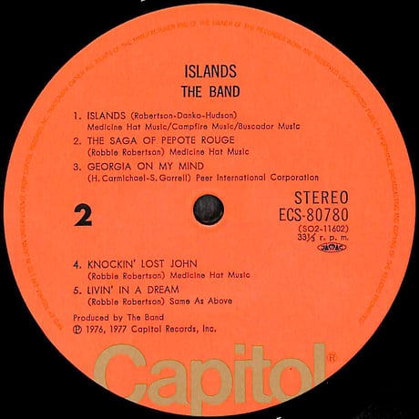 ザ・バンド / アイランド [※国内盤,品番:ECS-80780］(LPレコード)