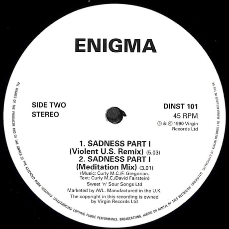 エニグマ / Sadness Part 1［※輸入盤,生産国:UK,品番:613 703］(LPレコード)