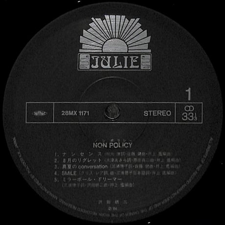 沢田研二 / NON POLICY [※国内盤,品番:28MX1171］(LPレコード)