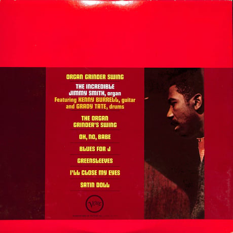 ジミー・スミス,ケニー・バレル,グレイディ・テイト / Organ Grinder Swing [※国内盤,品番:MV 2074］(LPレコード)