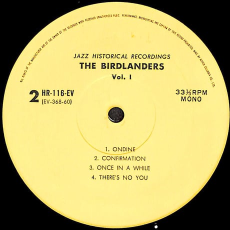バードランド / Volume 1 [※国内盤,品番:HR-116-EV］(LPレコード)