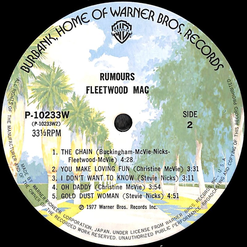 A面RLカット フリートウッドマック　噂　レコード A面RLカット フリートウッドマック 噂 レコード Amazon.co.jp