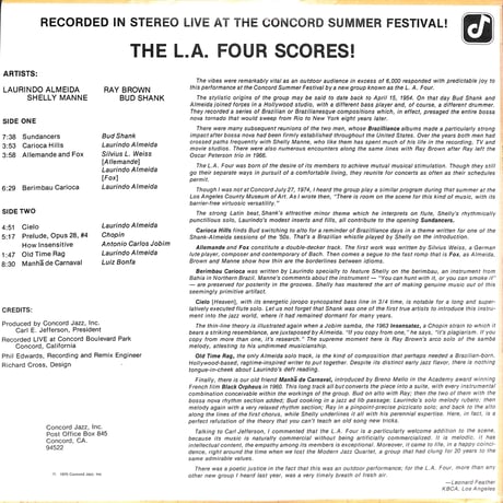 The L.A. Four / Scores! [※輸入盤,生産国:US,品番:CJ 8］(LPレコード)